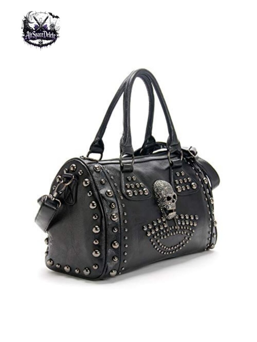 Canvas Tote Handbag Rivet Punk Crossbody Shoulder Bag with Strap